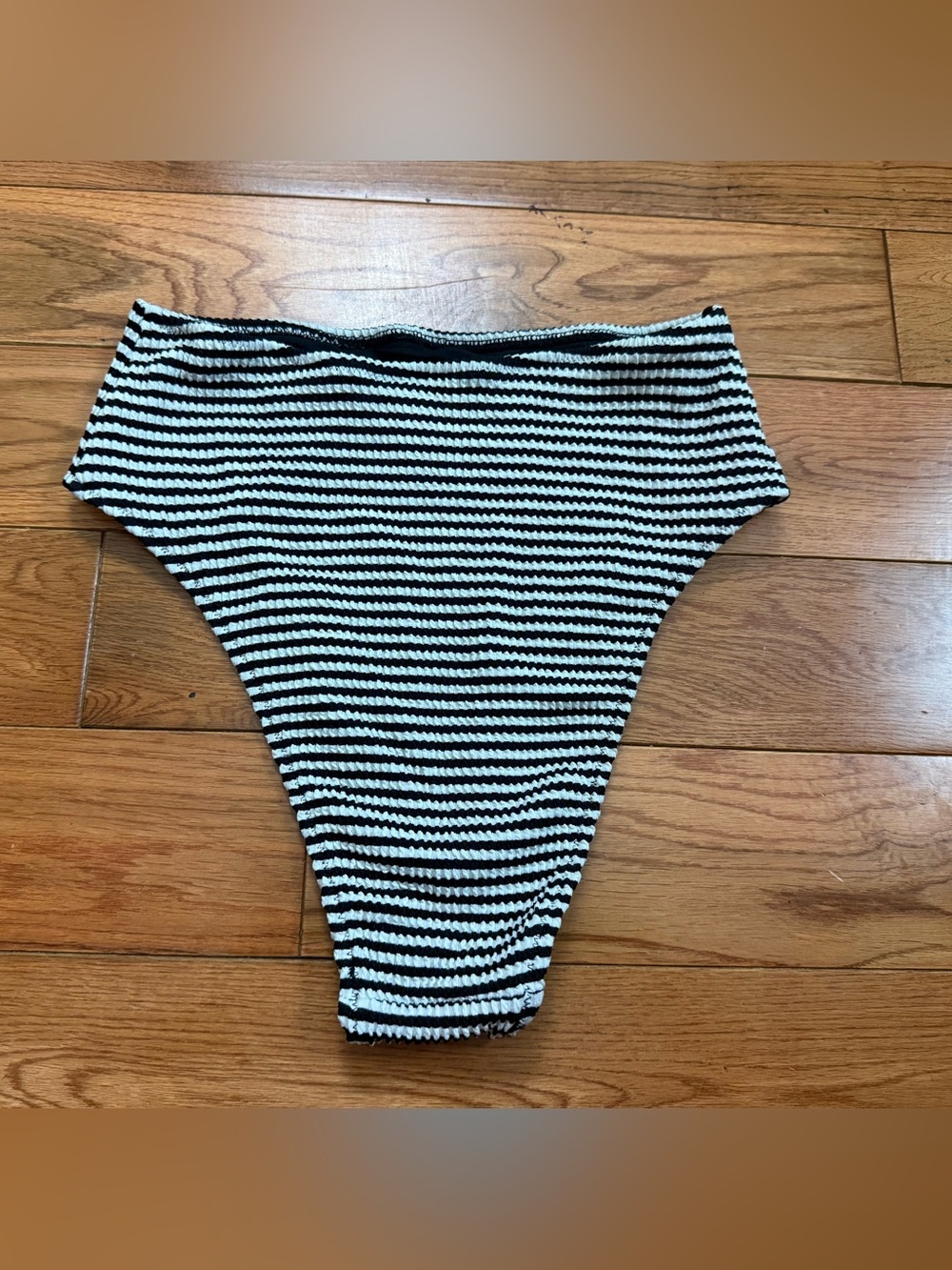 🖤Aerie Crinkle High Cut Cheeky Striped Bikini Bottoms - Picture 2 of 4